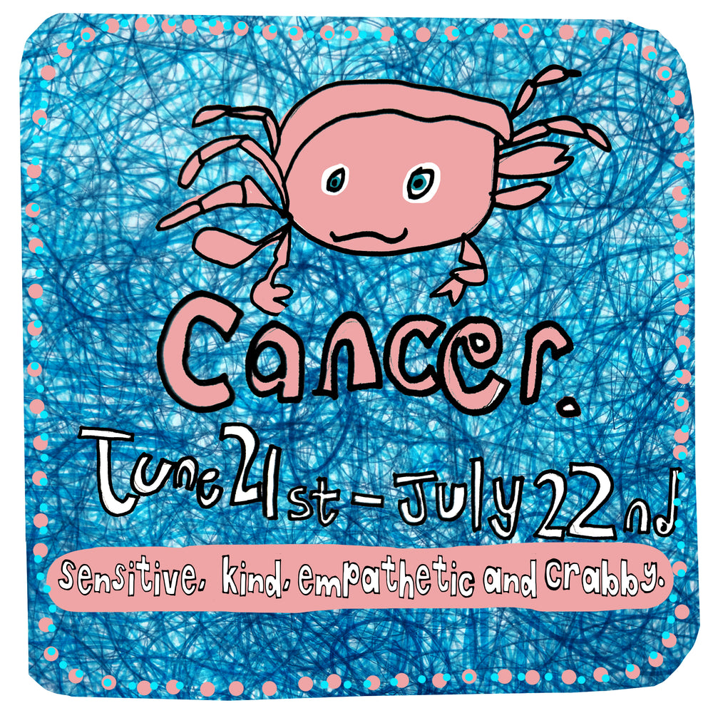 Crabby scribble Cancer - Zodiac Card