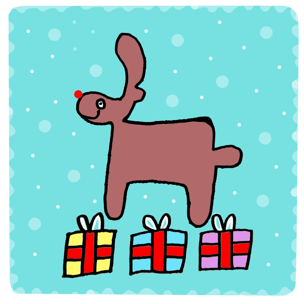 Christmas Reindeer and gifts by Charlie D