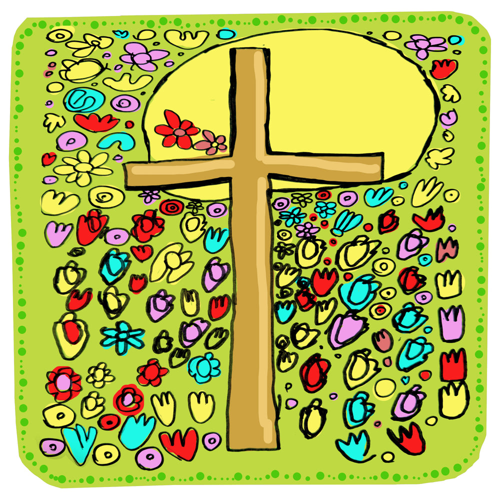 Easter Card with spring flowers