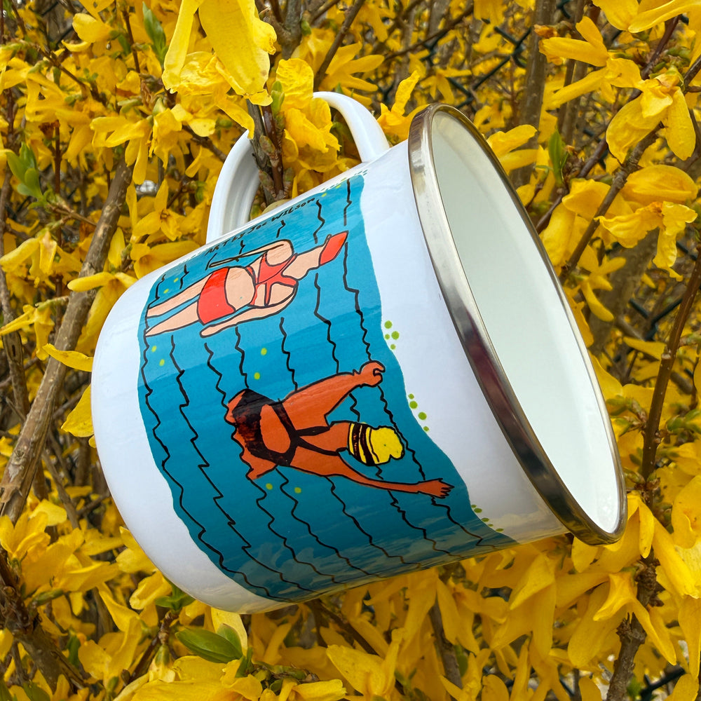 Enamel MUG celebrating WILD swimming