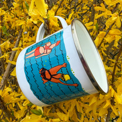Enamel MUG celebrating WILD swimming