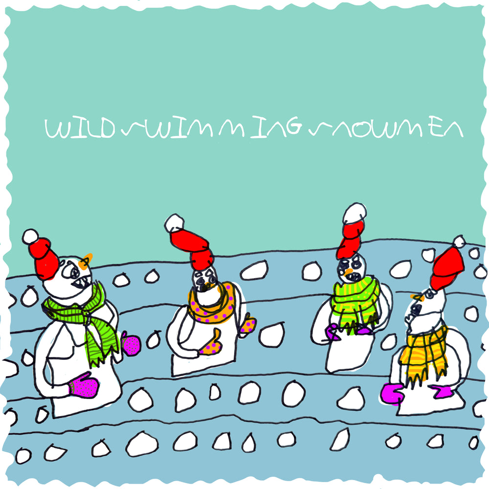 Christmas Snowmen Wild Swimming by Joe W