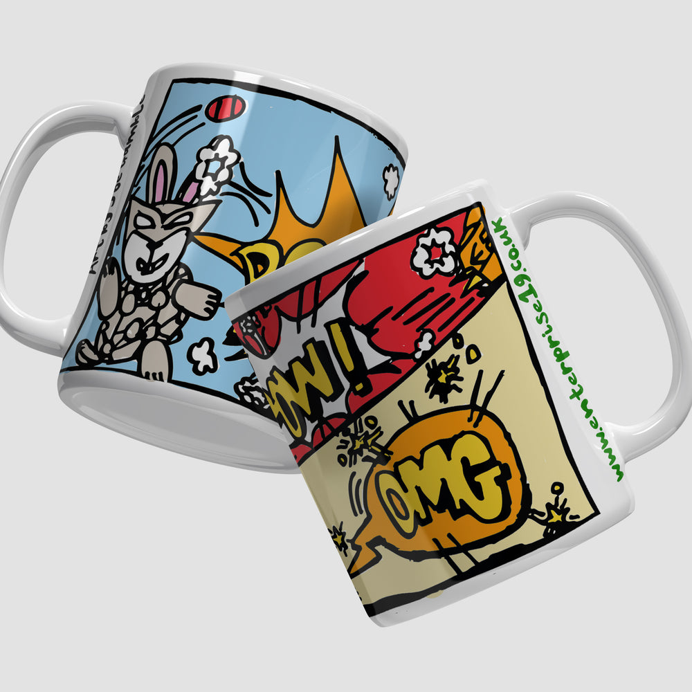 Ninja Bunny and Eggy the egg Comic Book Strip Mug