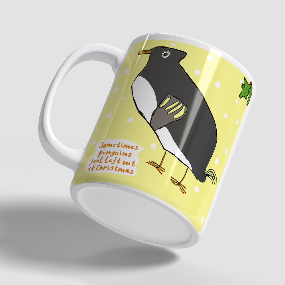 Romin's sad penguins mug