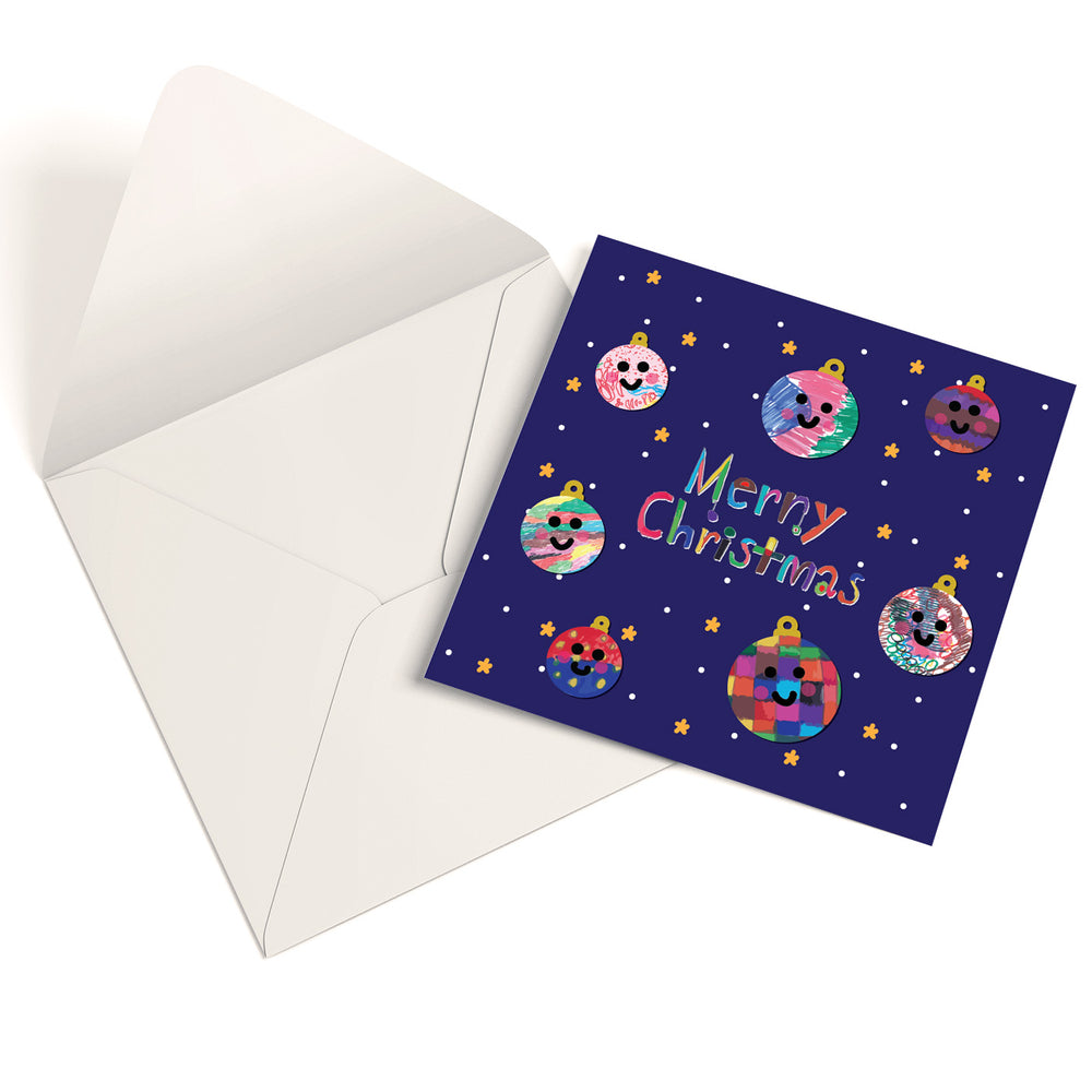 Smiley Bauble Bauble Christmas Card